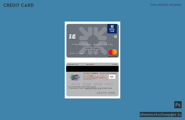 Beispielvorschau der Ulster Bank Ireland Mastercard